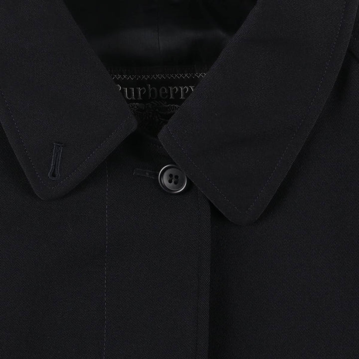 Burberry's Balmacaan Coat, Made in England, Women's Size L wool navy blue type Vintage Second Hand