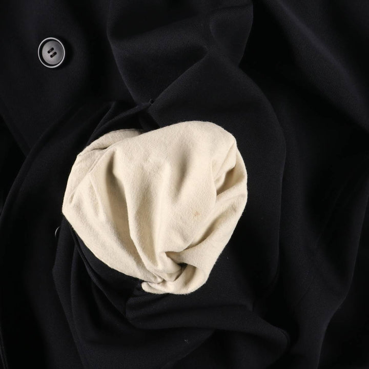 Burberry's Balmacaan Coat, Made in England, Women's Size L wool navy blue type Vintage Second Hand