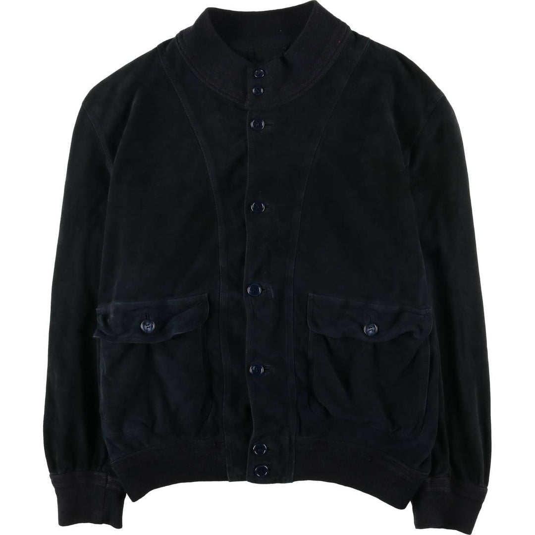 Romagnoli suede leather jacket, made in Italy, men's size XL unclear black type Vintage Second Hand