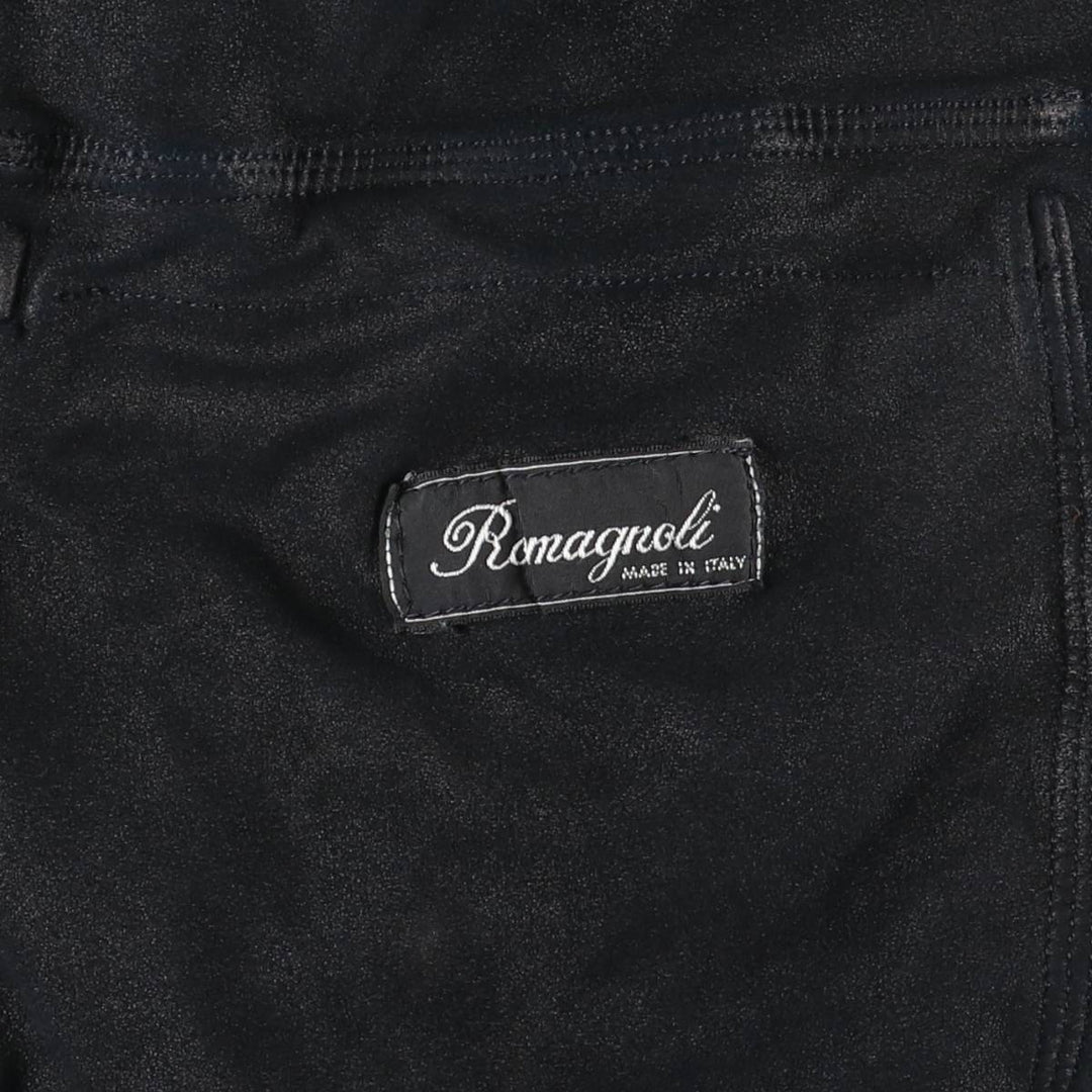 Romagnoli suede leather jacket, made in Italy, men's size XL unclear black type Vintage Second Hand