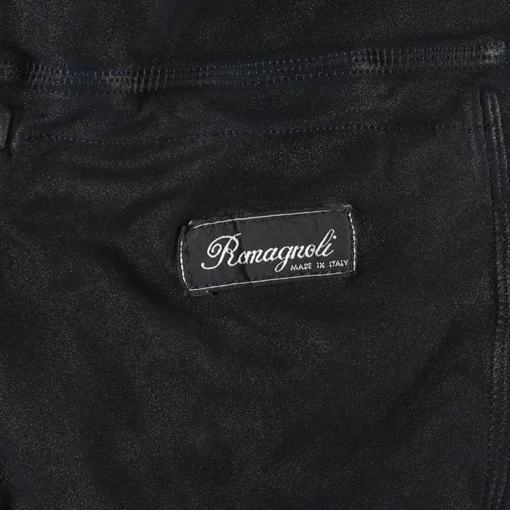 Romagnoli suede leather jacket, made in Italy, men's size XL unclear black type Vintage Second Hand