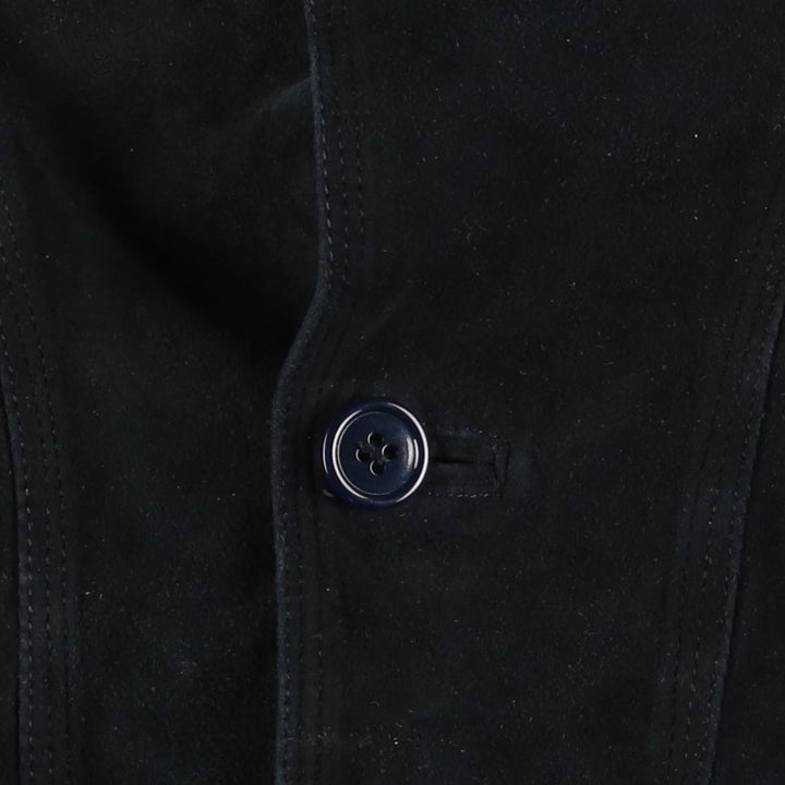 Romagnoli suede leather jacket, made in Italy, men's size XL unclear black type Vintage Second Hand