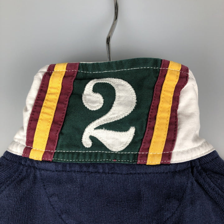 Ralph Lauren POLO RALPH LAUREN CUSTOM FIT Big Pony Long Sleeve Rugby Shirt, Men's Size Small cotton navy blue type Vintage Second Hand