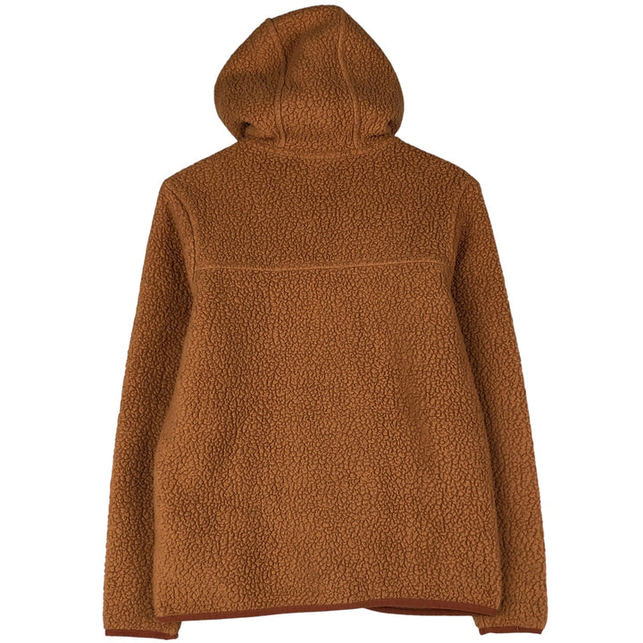 Patagonia Retro Pile Hoody 22806FA19 Fleece Full-Zip Hoodie, Women's Size Small recycled polyester brown type Vintage Second Hand