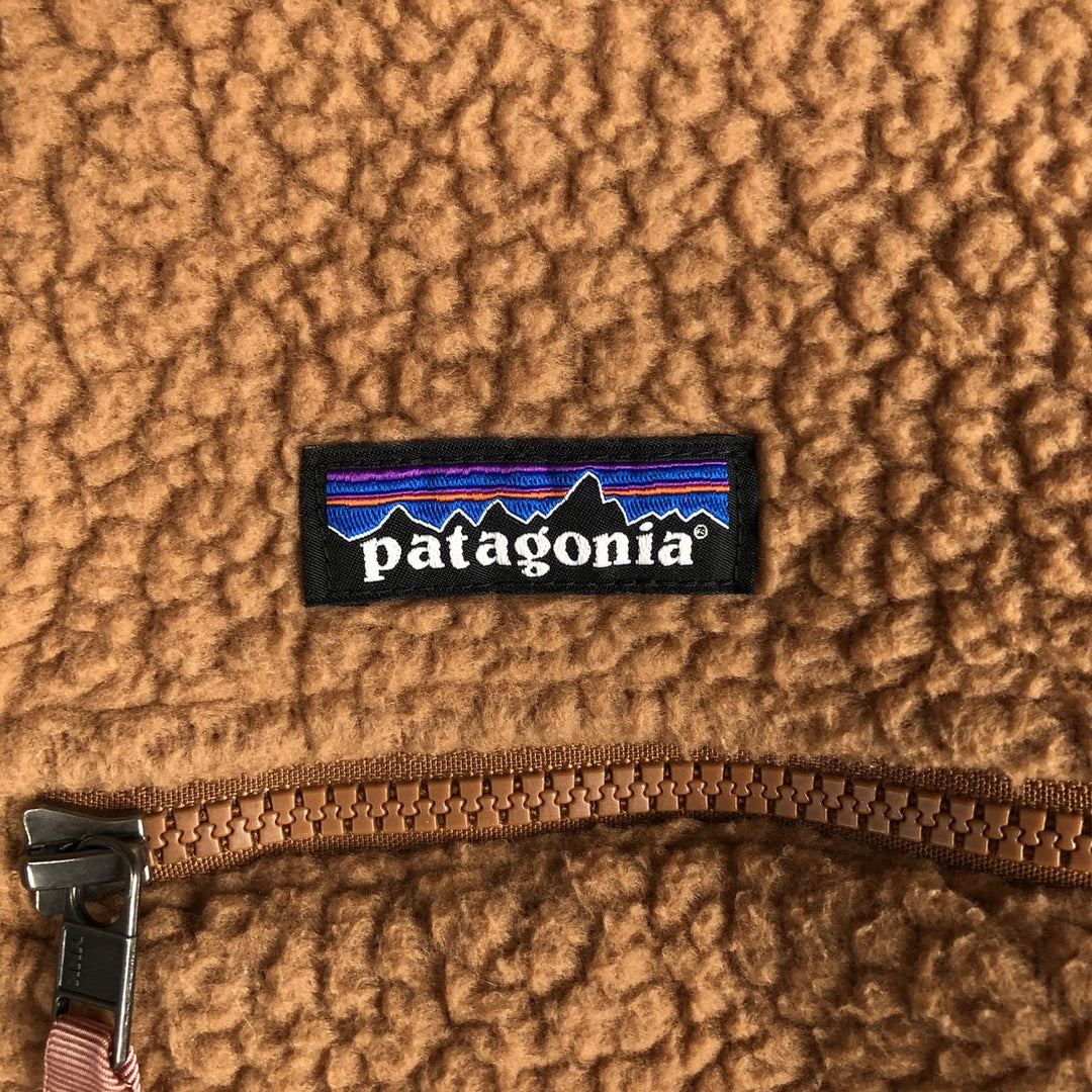 Patagonia Retro Pile Hoody 22806FA19 Fleece Full-Zip Hoodie, Women's Size Small recycled polyester brown type Vintage Second Hand
