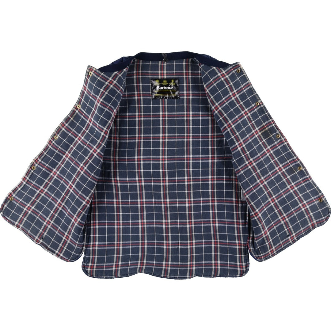 Barbour Padded Vest, 3 Warrant, Made in the UK, Men's XL polyester navy blue type Vintage Second Hand