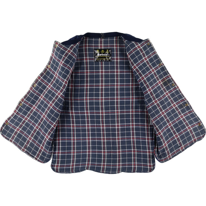 Barbour Padded Vest, 3 Warrant, Made in the UK, Men's XL polyester navy blue type Vintage Second Hand