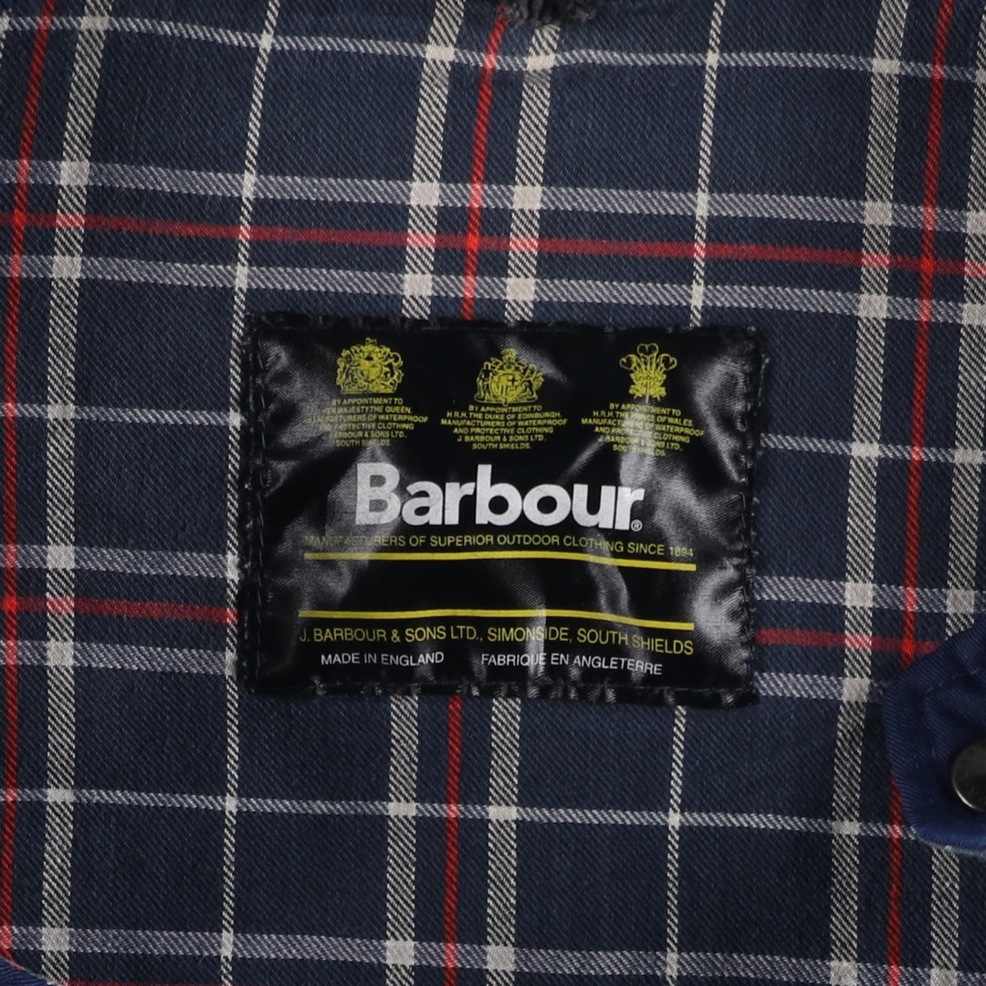 Barbour Padded Vest, 3 Warrant, Made in the UK, Men's XL polyester navy blue type Vintage Second Hand