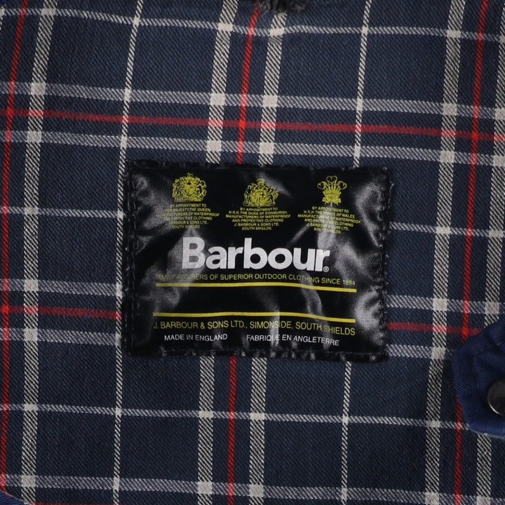 Barbour Padded Vest, 3 Warrant, Made in the UK, Men's XL polyester navy blue type Vintage Second Hand