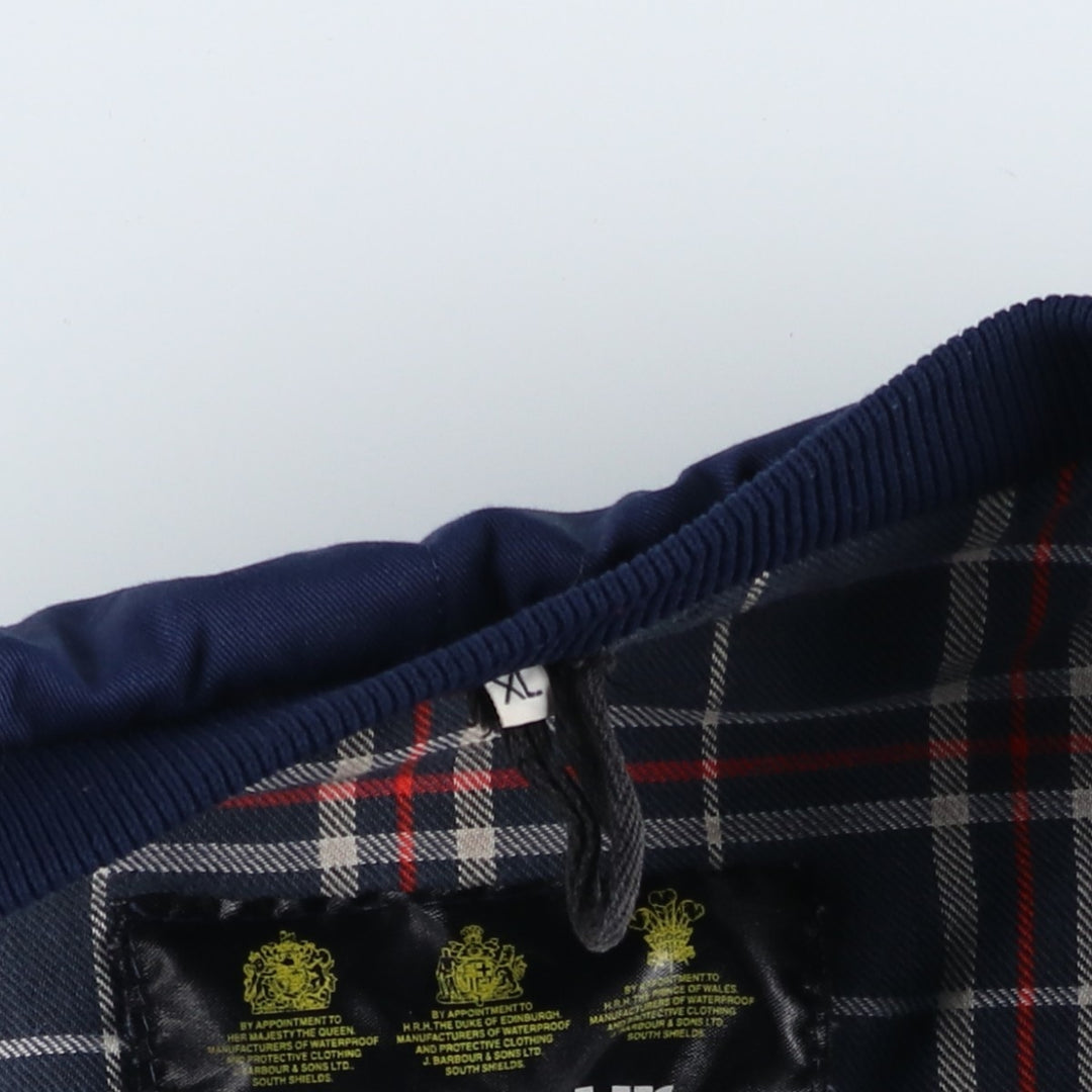 Barbour Padded Vest, 3 Warrant, Made in the UK, Men's XL polyester navy blue type Vintage Second Hand