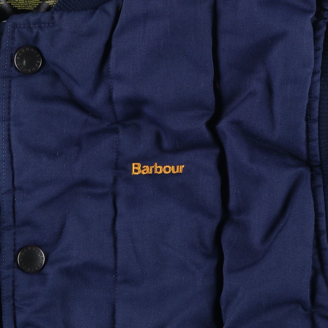 Barbour Padded Vest, 3 Warrant, Made in the UK, Men's XL polyester navy blue type Vintage Second Hand