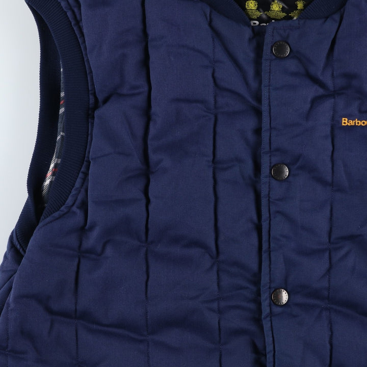 Barbour Padded Vest, 3 Warrant, Made in the UK, Men's XL polyester navy blue type Vintage Second Hand
