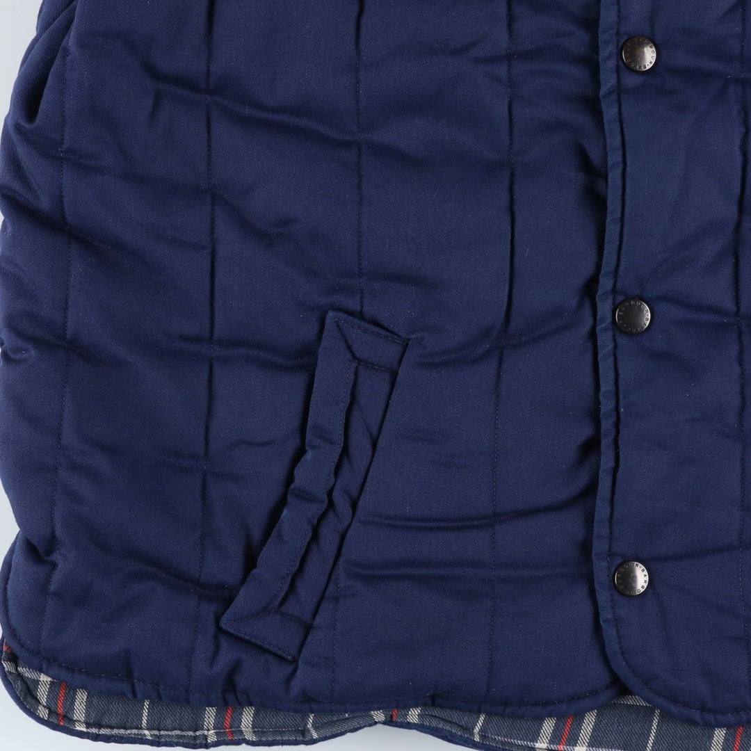 Barbour Padded Vest, 3 Warrant, Made in the UK, Men's XL polyester navy blue type Vintage Second Hand