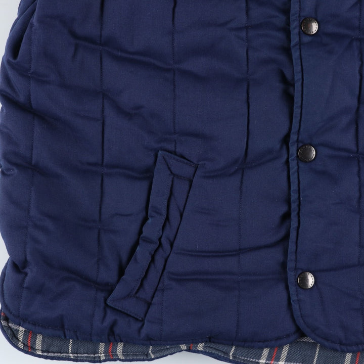 Barbour Padded Vest, 3 Warrant, Made in the UK, Men's XL polyester navy blue type Vintage Second Hand