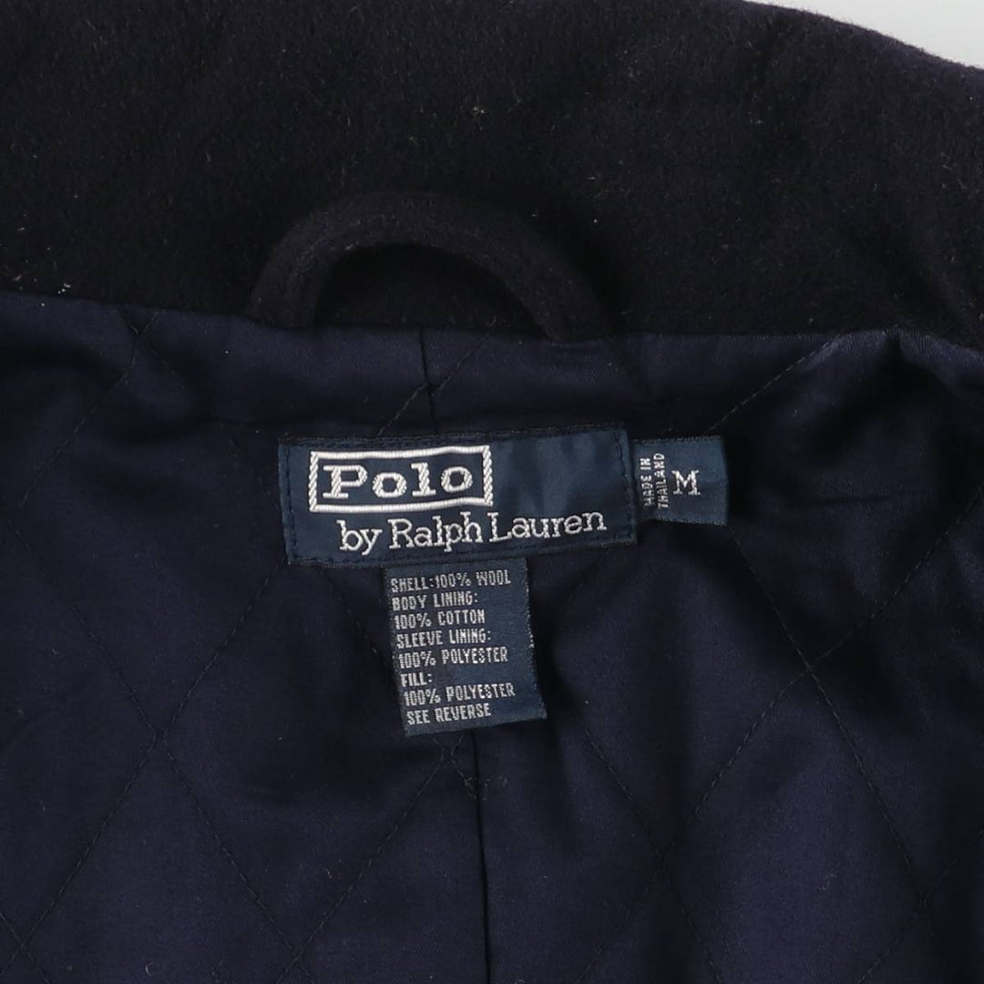 Ralph Lauren POLO by Ralph Lauren padded double-breasted wool half coat, men's size M wool navy blue type Vintage Second Hand