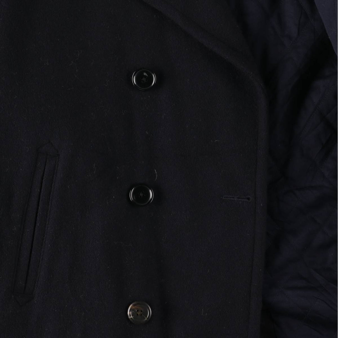 Ralph Lauren POLO by Ralph Lauren padded double-breasted wool half coat, men's size M wool navy blue type Vintage Second Hand