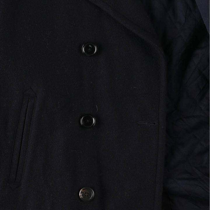 Ralph Lauren POLO by Ralph Lauren padded double-breasted wool half coat, men's size M wool navy blue type Vintage Second Hand