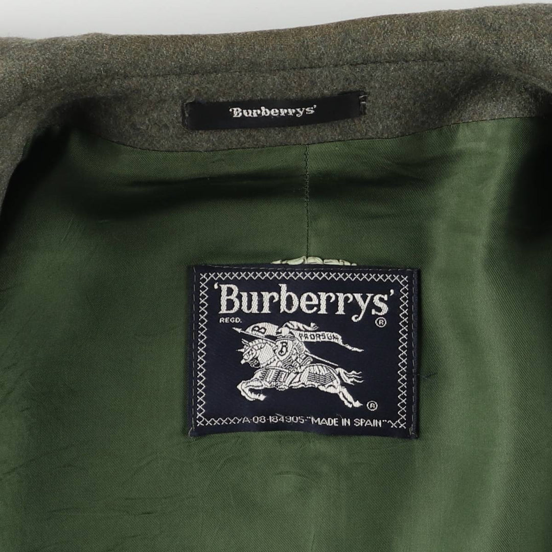 Burberry's wool half coat, size M, men's wool Khaki type Vintage Second Hand