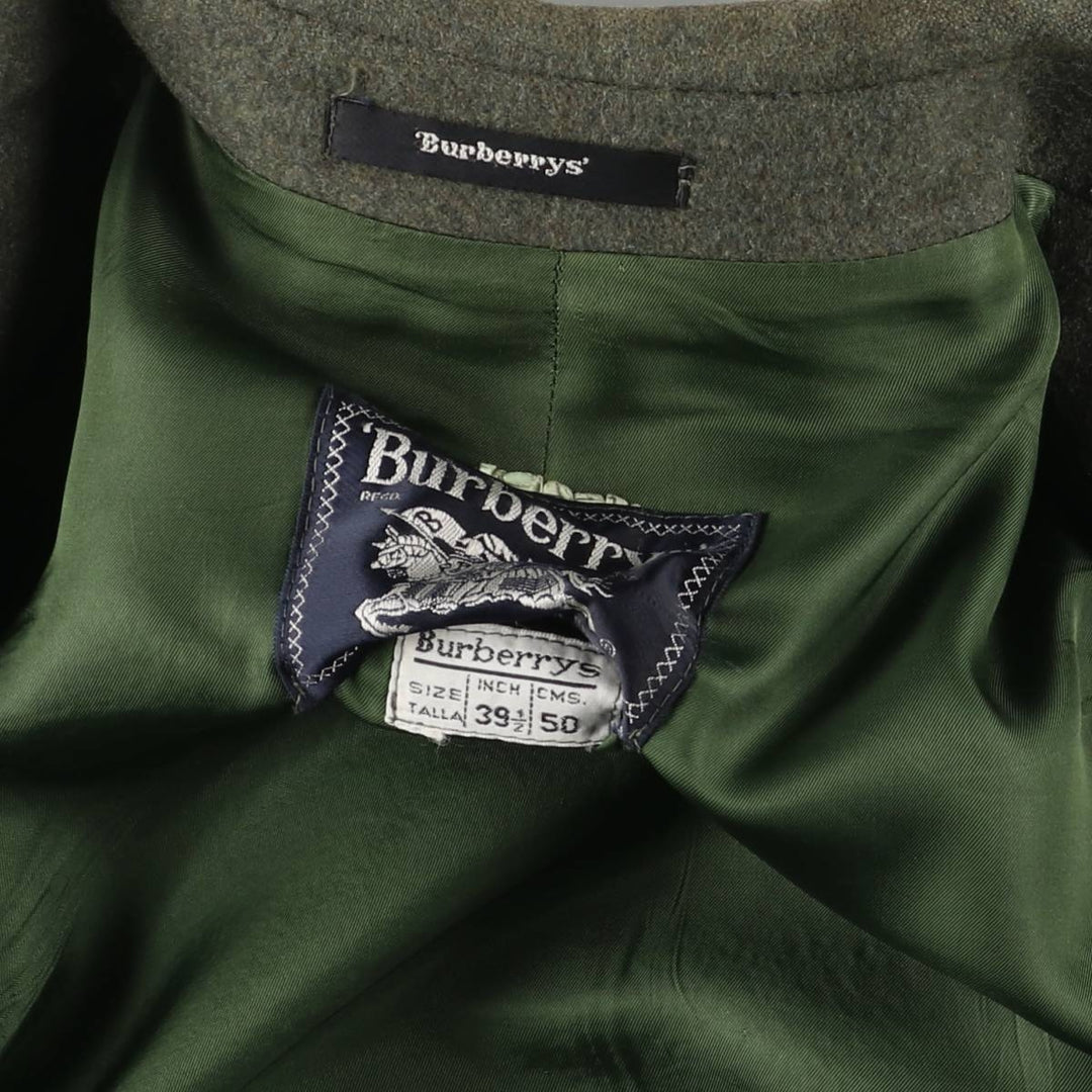 Burberry's wool half coat, size M, men's wool Khaki type Vintage Second Hand
