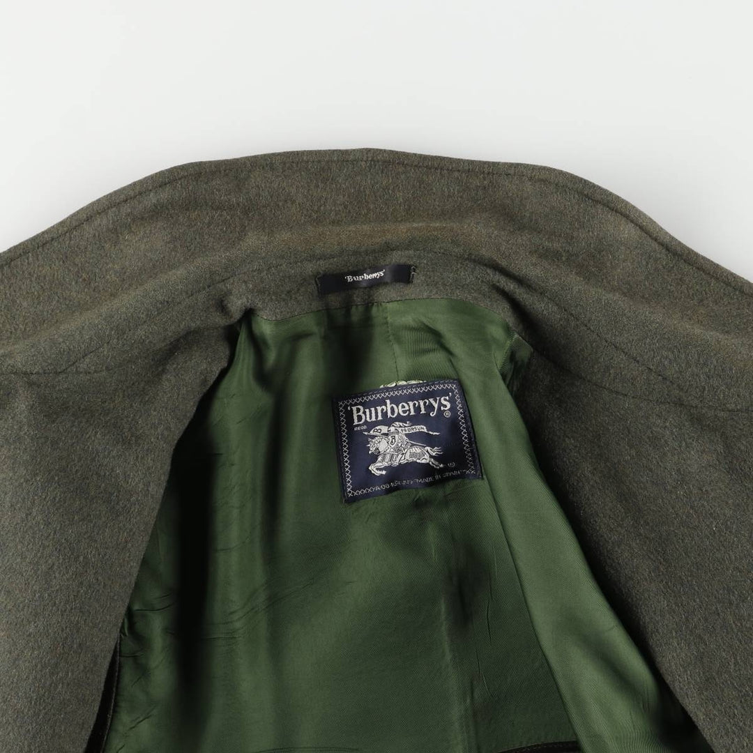 Burberry's wool half coat, size M, men's wool Khaki type Vintage Second Hand