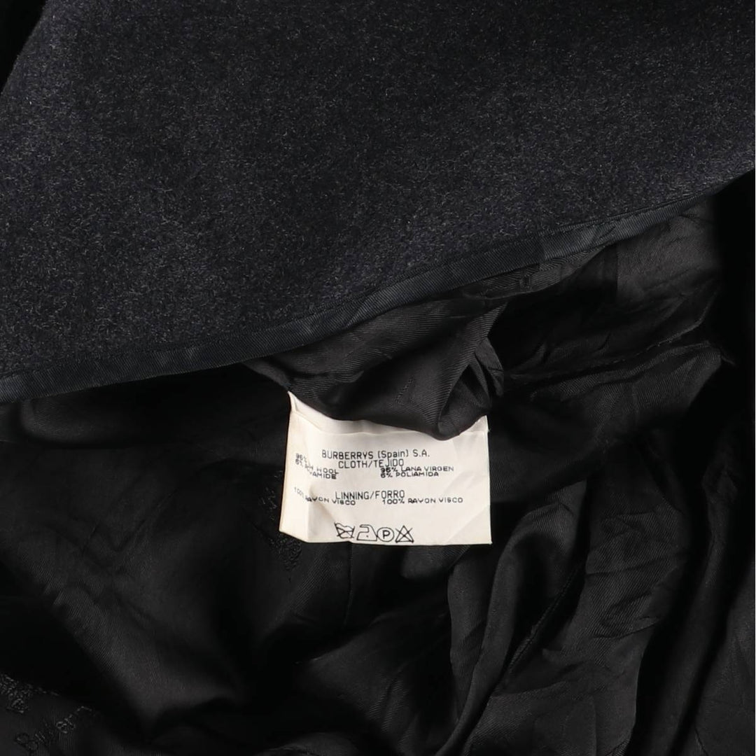 Burberry's Balmacaan coat, men's XL size wool Charcoal Vintage Second Hand