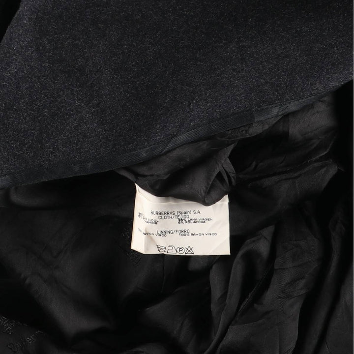 Burberry's Balmacaan coat, men's XL size wool Charcoal Vintage Second Hand