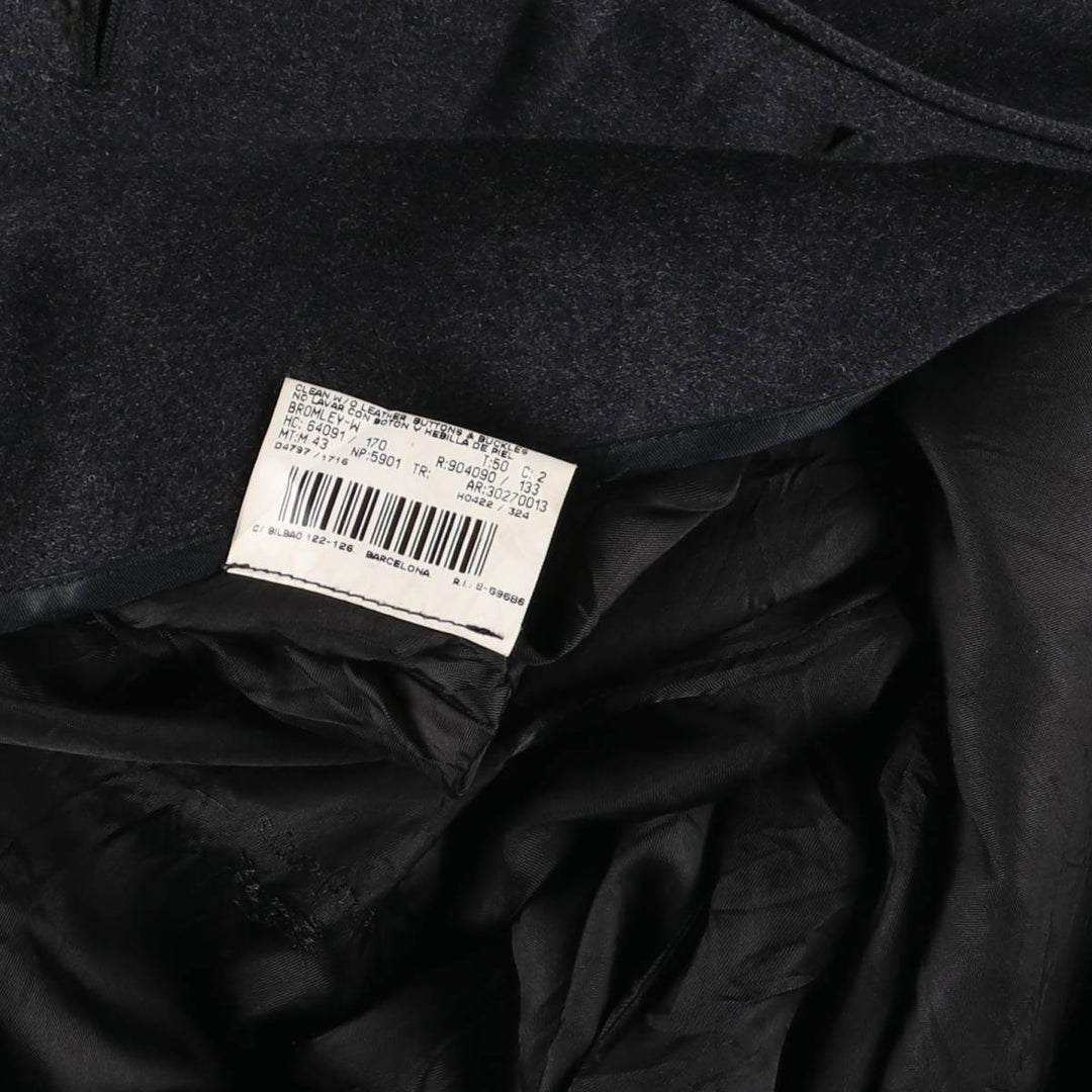 Burberry's Balmacaan coat, men's XL size wool Charcoal Vintage Second Hand