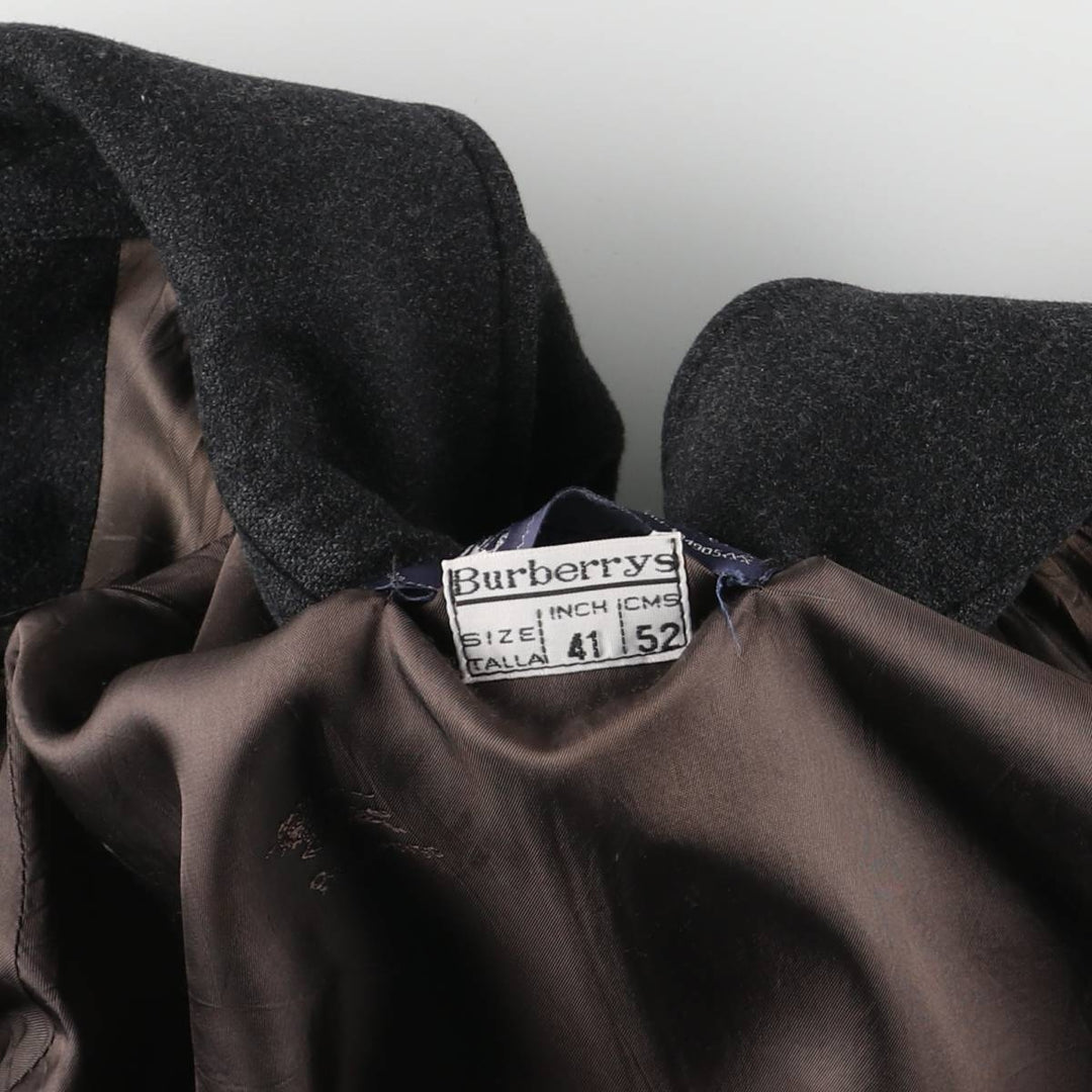 Burberry's Balmacaan coat, men's XL size wool Charcoal Vintage Second Hand