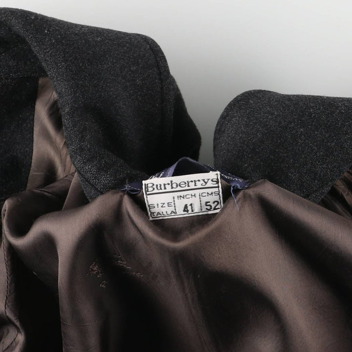 Burberry's Balmacaan coat, men's XL size wool Charcoal Vintage Second Hand