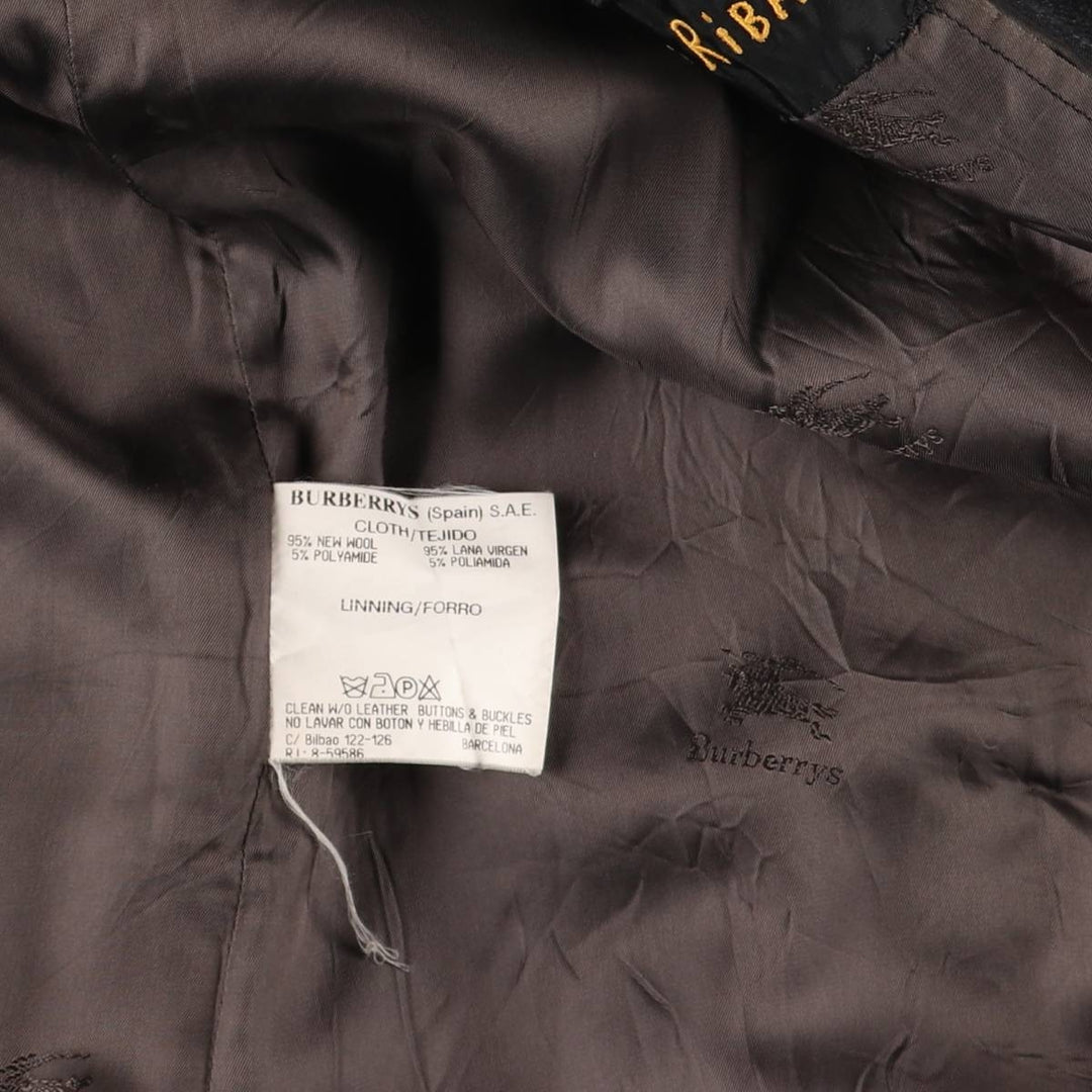 Burberry's Balmacaan coat, men's XL size wool Charcoal Vintage Second Hand