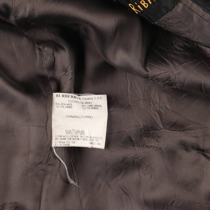 Burberry's Balmacaan coat, men's XL size wool Charcoal Vintage Second Hand