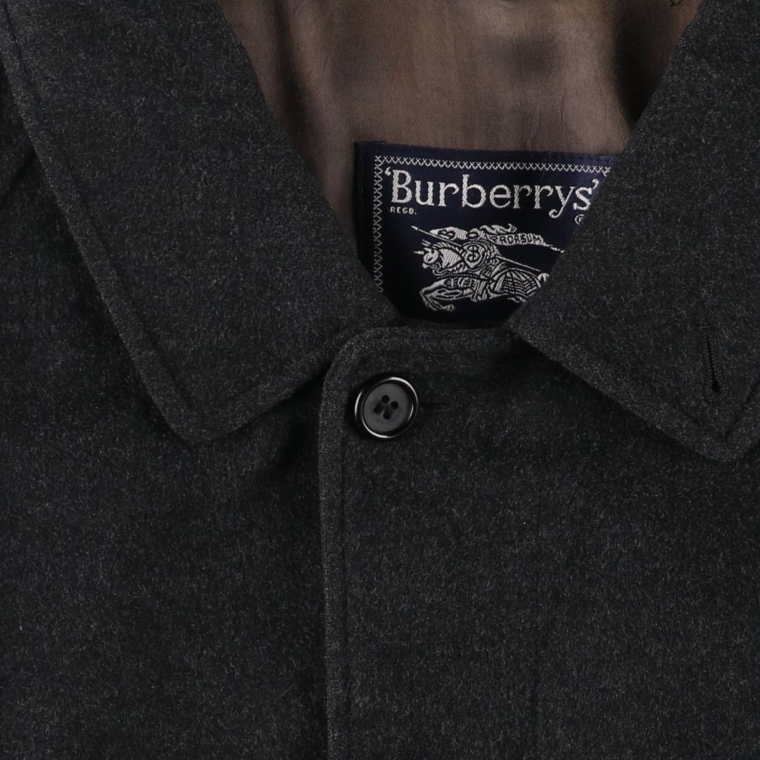 Burberry's Balmacaan coat, men's XL size wool Charcoal Vintage Second Hand