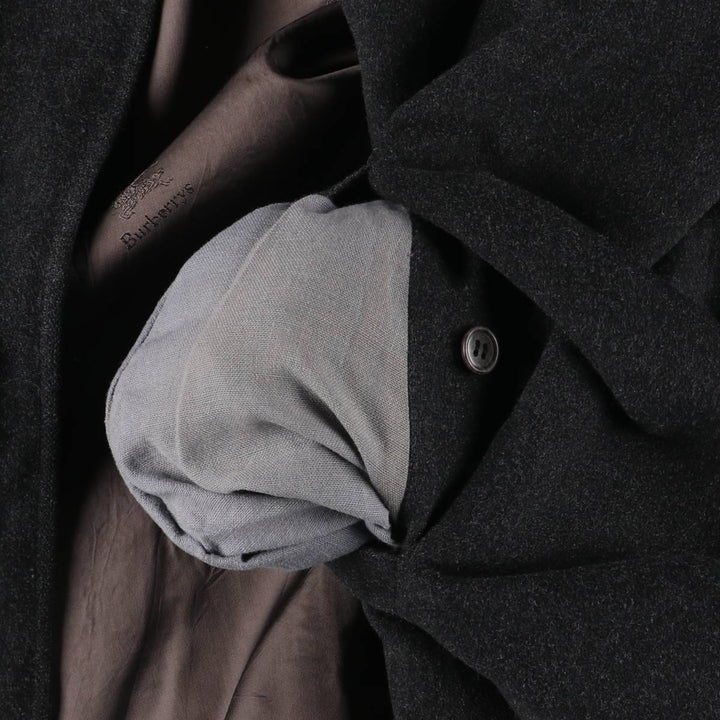 Burberry's Balmacaan coat, men's XL size wool Charcoal Vintage Second Hand