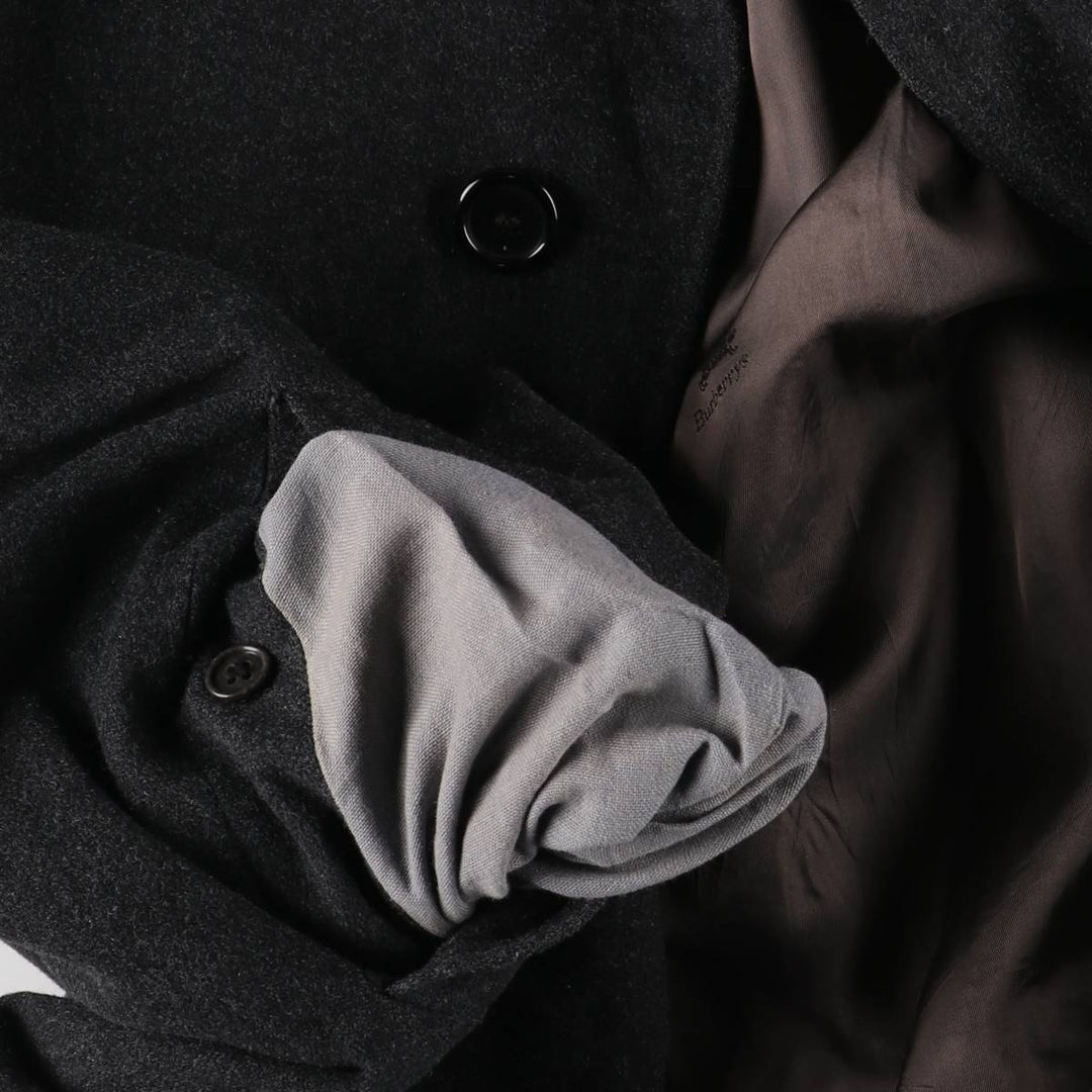 Burberry's Balmacaan coat, men's XL size wool Charcoal Vintage Second Hand
