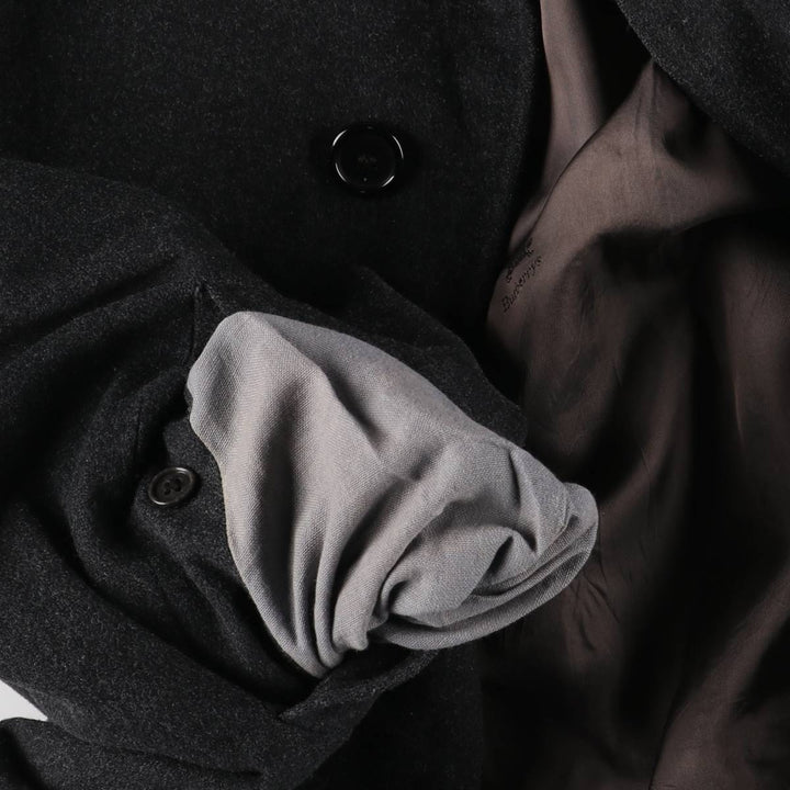 Burberry's Balmacaan coat, men's XL size wool Charcoal Vintage Second Hand