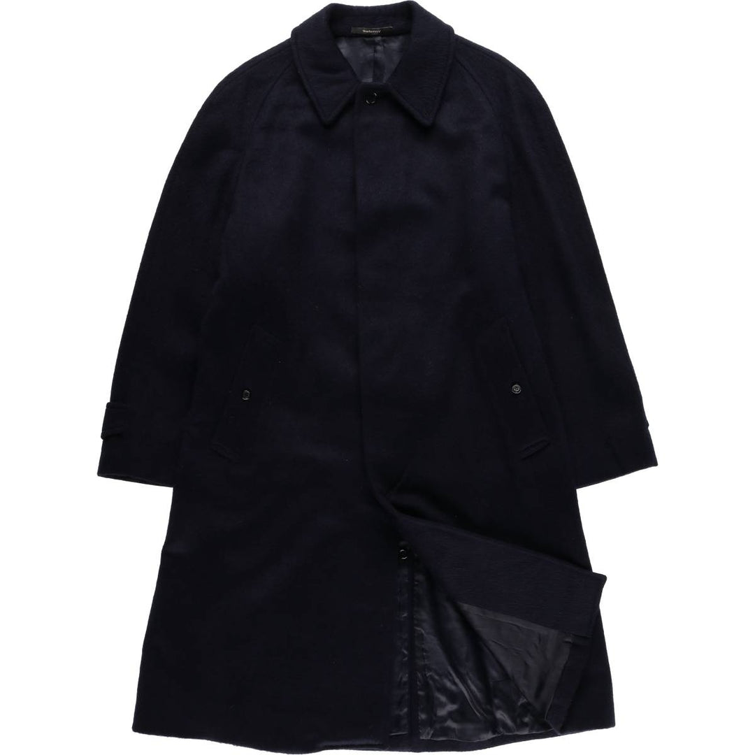 Burberry's Balmacaan coat, men's size L wool navy blue type Vintage Second Hand