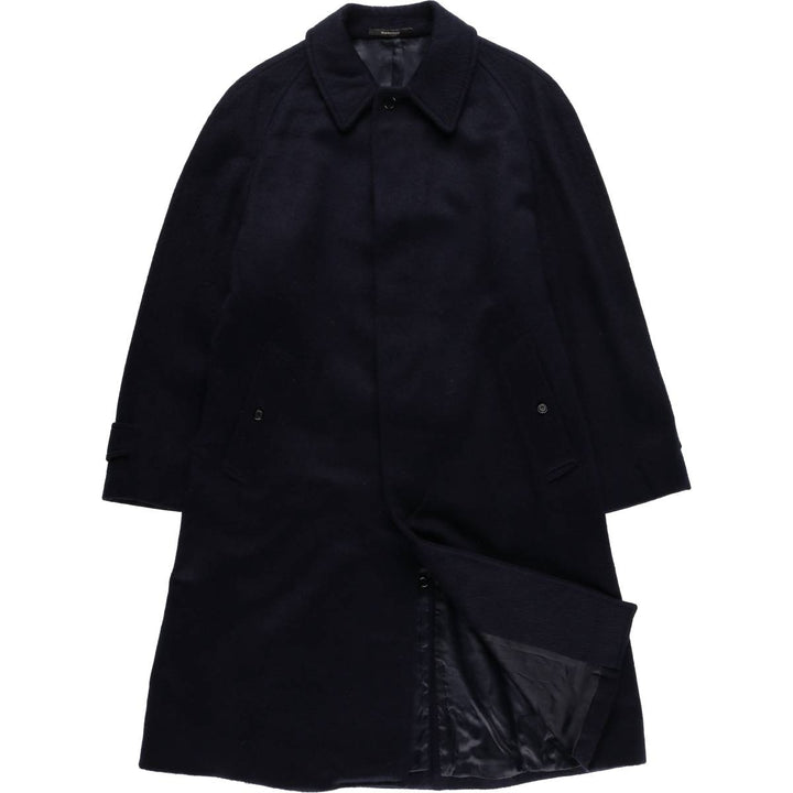 Burberry's Balmacaan coat, men's size L wool navy blue type Vintage Second Hand