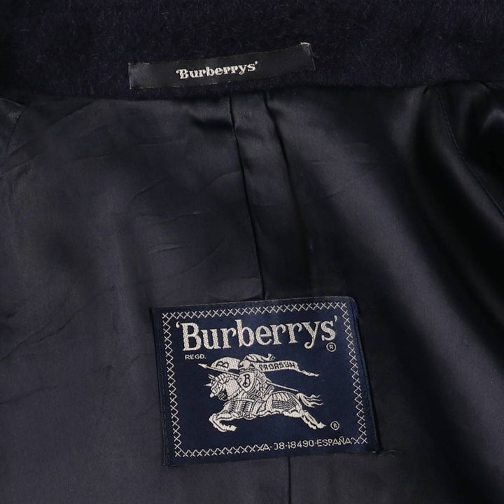 Burberry's Balmacaan coat, men's size L wool navy blue type Vintage Second Hand