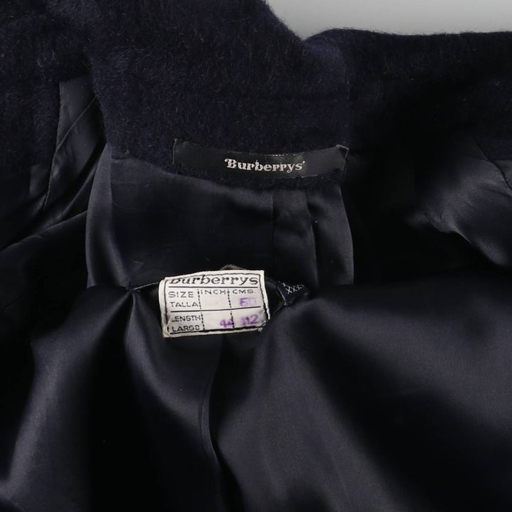 Burberry's Balmacaan coat, men's size L wool navy blue type Vintage Second Hand