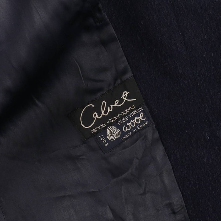 Burberry's Balmacaan coat, men's size L wool navy blue type Vintage Second Hand