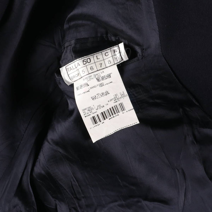 Burberry's BURBERRY LONDON Cashmere Blend Wool Chesterfield Coat, Men's Size L wool navy blue type Vintage Second Hand