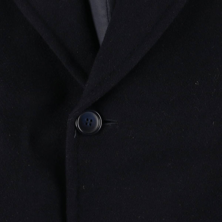 Yves Saint Laurent Diffusion Hommes Cashmere Coat, Chesterfield Coat, Men's XL Cashmere navy blue type Vintage Second Hand