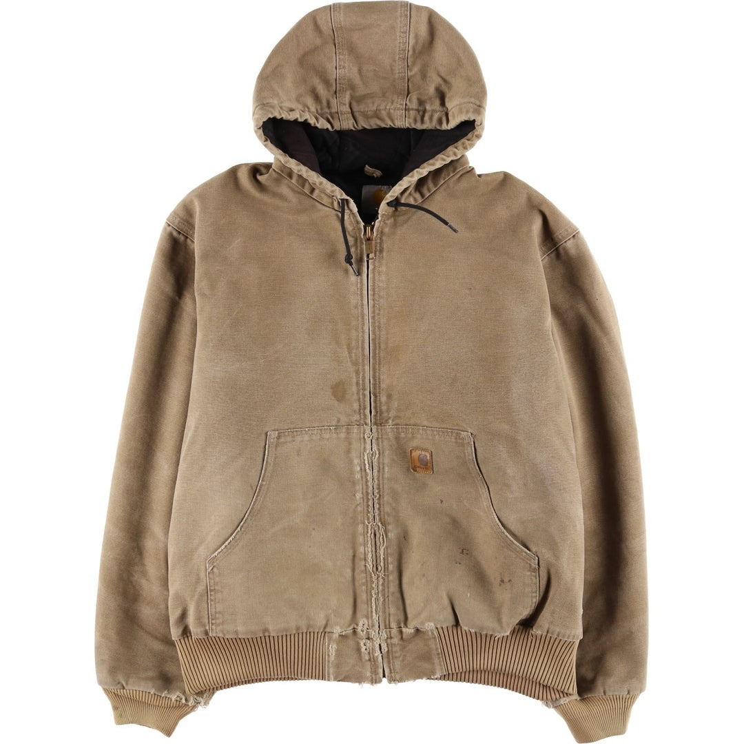 Carhartt Active Jacket, Padded Duck Full-Zip Hoodie, Men's Size L cotton Beige type Vintage Second Hand