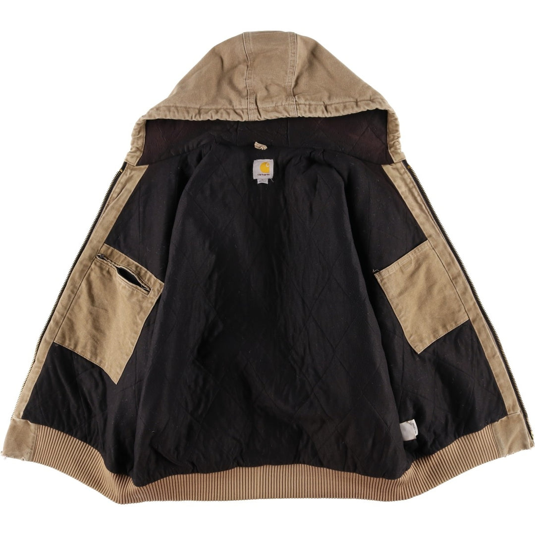 Carhartt Active Jacket, Padded Duck Full-Zip Hoodie, Men's Size L cotton Beige type Vintage Second Hand