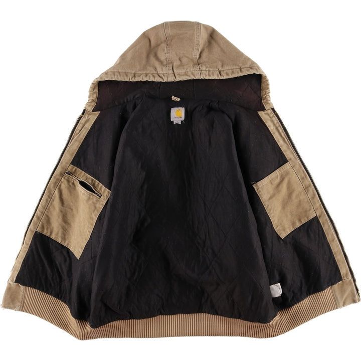 Carhartt Active Jacket, Padded Duck Full-Zip Hoodie, Men's Size L cotton Beige type Vintage Second Hand