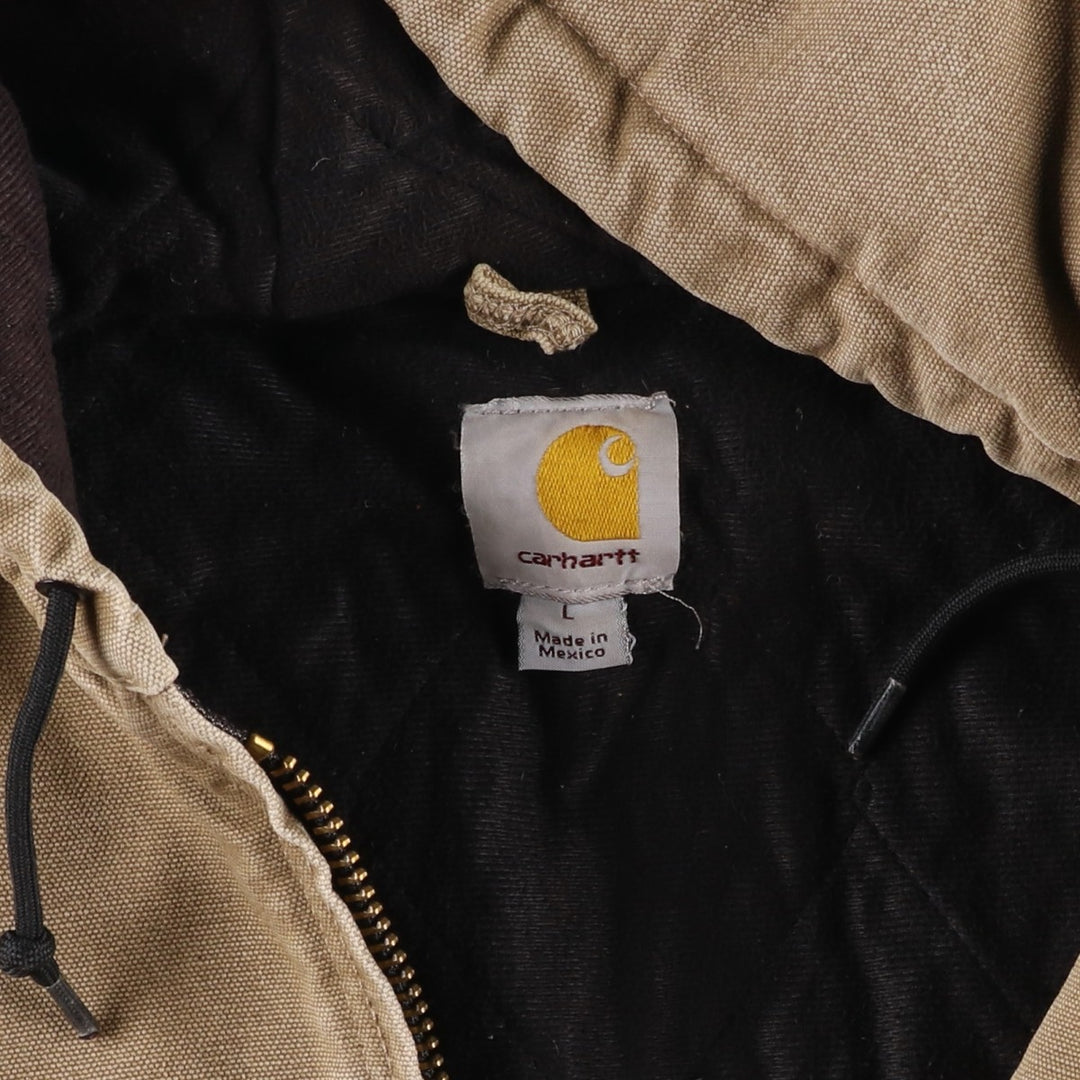 Carhartt Active Jacket, Padded Duck Full-Zip Hoodie, Men's Size L cotton Beige type Vintage Second Hand