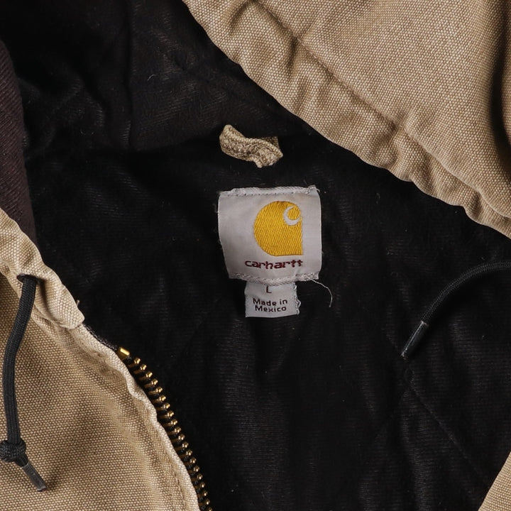 Carhartt Active Jacket, Padded Duck Full-Zip Hoodie, Men's Size L cotton Beige type Vintage Second Hand