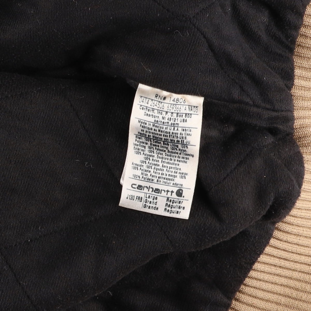 Carhartt Active Jacket, Padded Duck Full-Zip Hoodie, Men's Size L cotton Beige type Vintage Second Hand