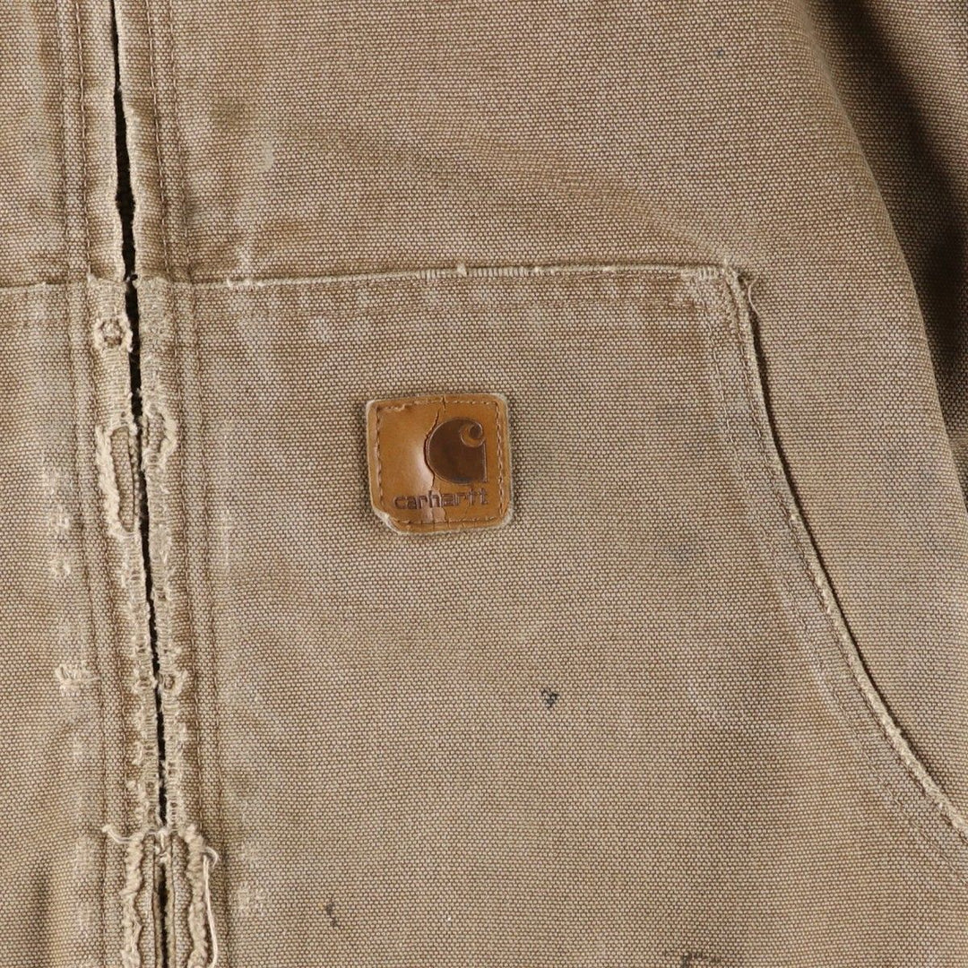 Carhartt Active Jacket, Padded Duck Full-Zip Hoodie, Men's Size L cotton Beige type Vintage Second Hand
