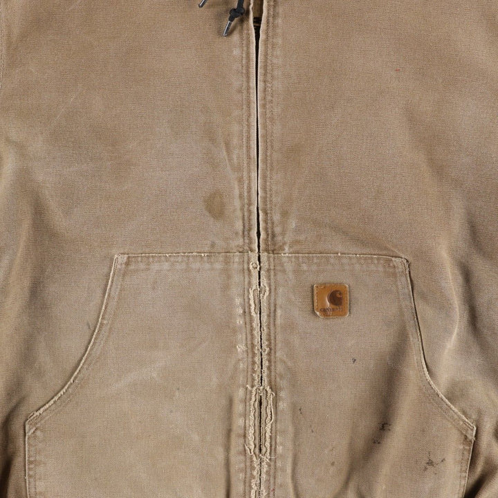 Carhartt Active Jacket, Padded Duck Full-Zip Hoodie, Men's Size L cotton Beige type Vintage Second Hand